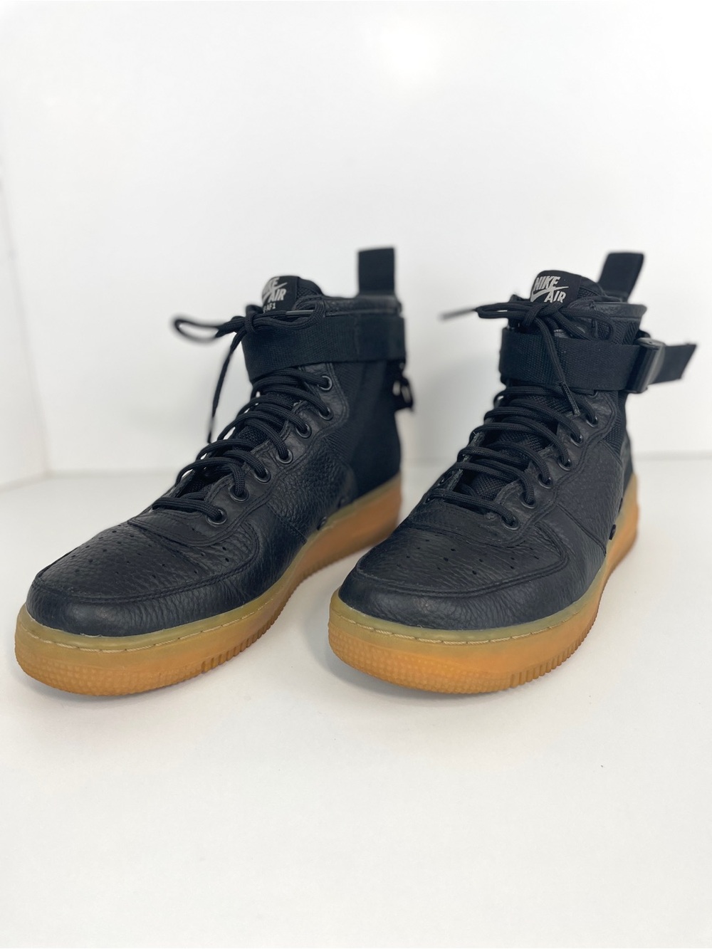 Nike Air Force 1 SF AF1 Black Mid Gum Sneakers Sz 10